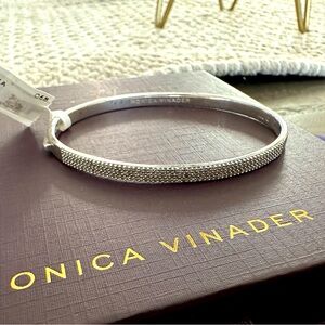 Monica Vinader NWOT essential pavé diamond bangle Sz M